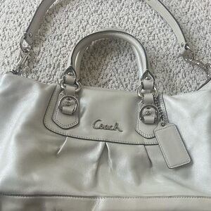 Coach shoulder bag, pearl white, like new, only used few times